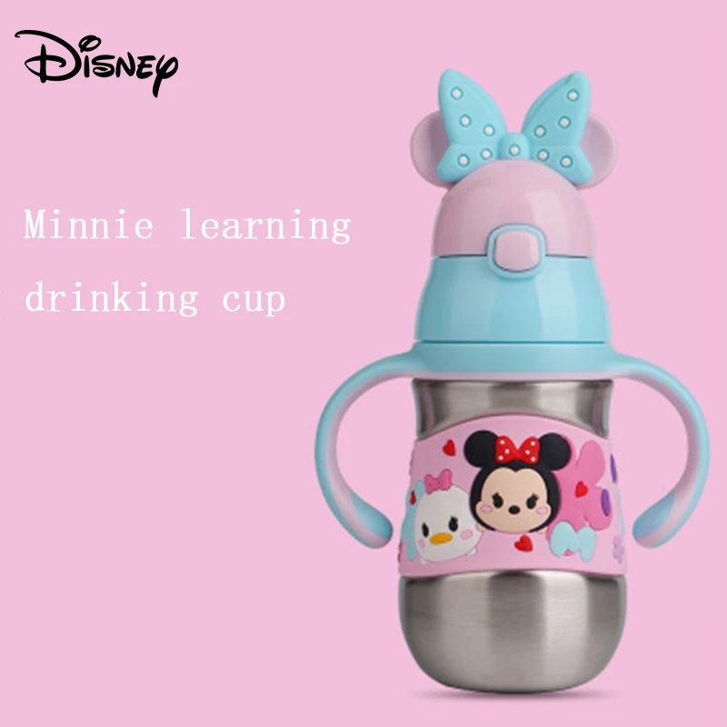 Дисней детская чашка из нержавеющей стали для питья Студенческая с соломинкой