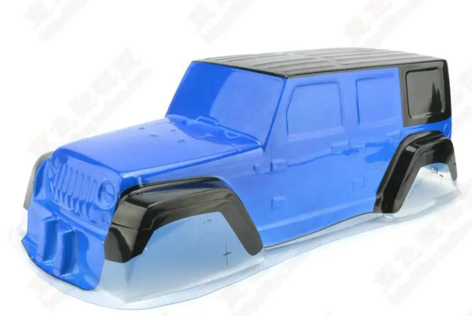 blue no decal Jeep Wrangler Unlimited Rubicon Clear Body 12.8"(324mm) Wheelbase For aRAXXAS TRX-4 Proline FJ40 AXIAL SCX10 AX90047 AX90046 - Цвет: blue no decal