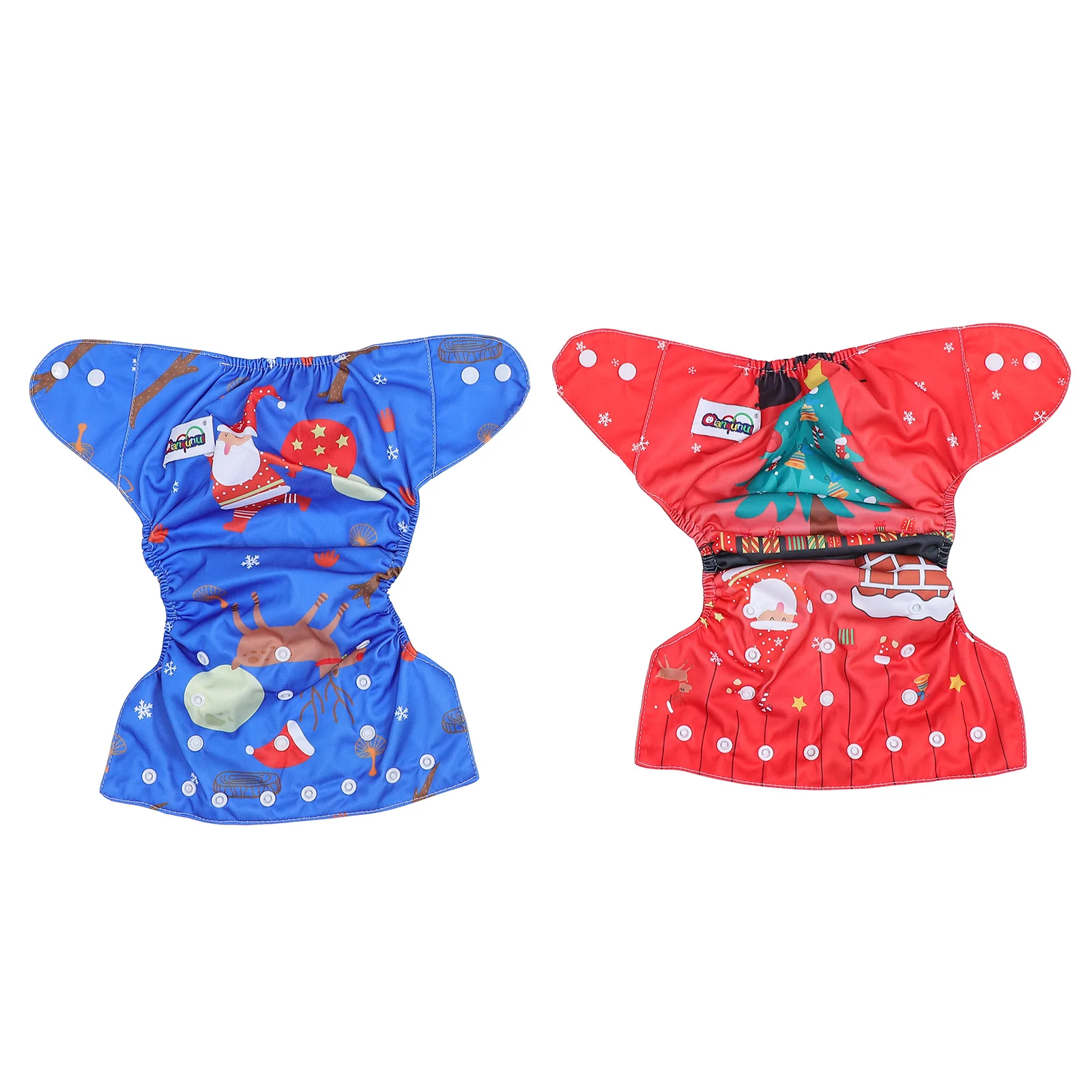 

2pcs Festive Reusable Comfortable Breathable Training Pants Christmas Baby Briefs