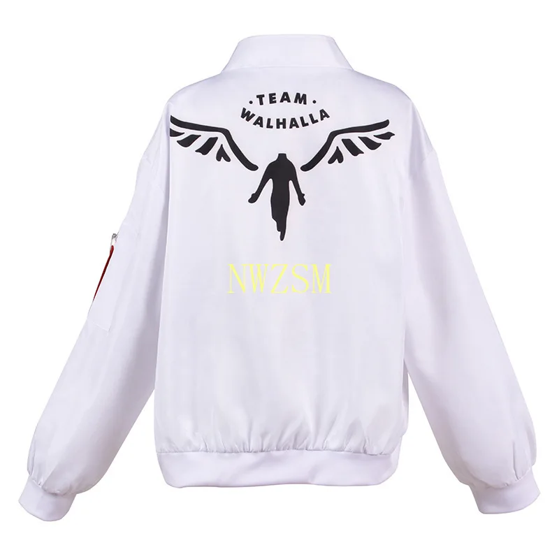 

Tokyo Revengers Hanemiya Kazutora Cosplay Costumes White Coat Valhalla Uniform Baseball Coat Mikey Draken Halloween Kids Adults