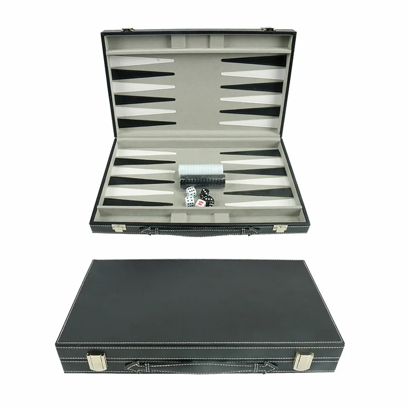 

Foreign trade hot selling high-end PU backgammon game chess leather chess box set
