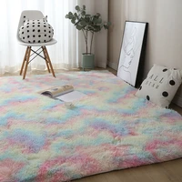 fluffy plush rainbow carpet modern living room coffee table large mat bedroom bay window rugs bedside home decorative floor mats