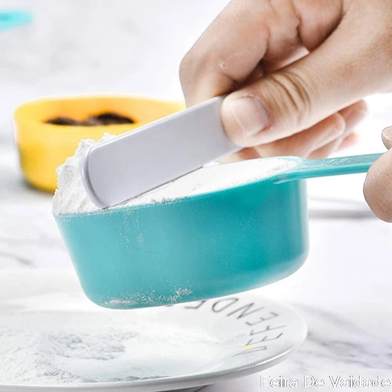 

9 Pieces Measuring Cup Measuring Spoons Set With One Scraper One Funnel Plastic Cooking Baking Kitchen Utensil