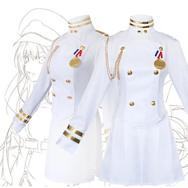 

Костюм для костюмированной вечеринки Azur Lane Atago Takao, комплект одежды белого цвета с кораблем, куртка + юбка + носки + головной убор + перчатки, костюмы для девочек, Comic Con
