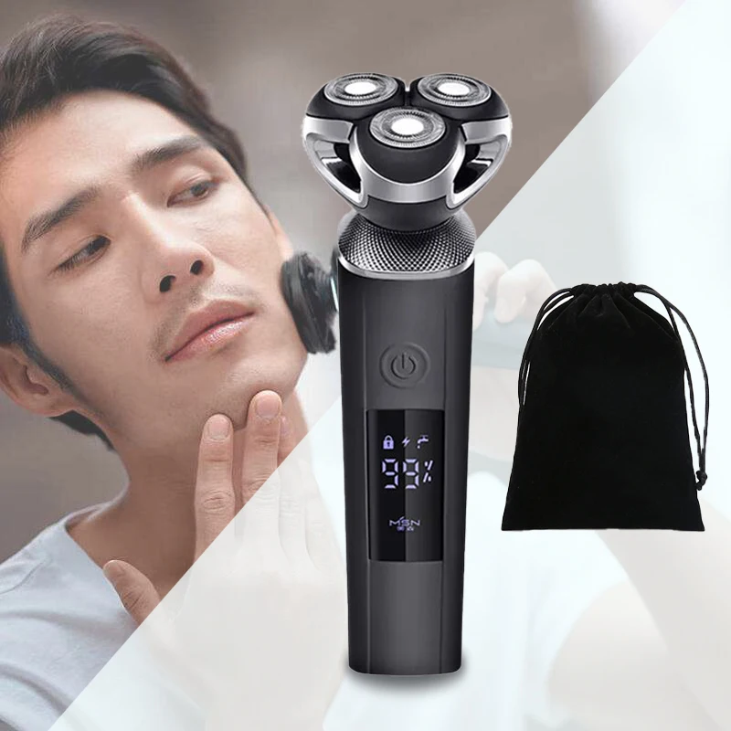 Мужской триммер для бороды MSN электробритва перезаряжаемый и моющийся 3D высокой