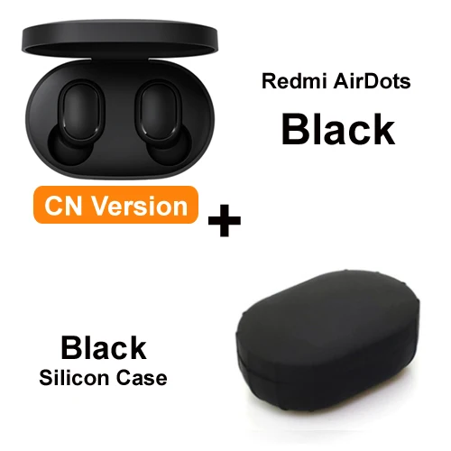 CN add black case Xiaomi mi Red mi AirDots TWS Bluetooth наушники настоящая Беспроводная bluetooth 5,0 гарнитура DSP активное шумоподавление Голосовое управление - Цвет: CN add black case