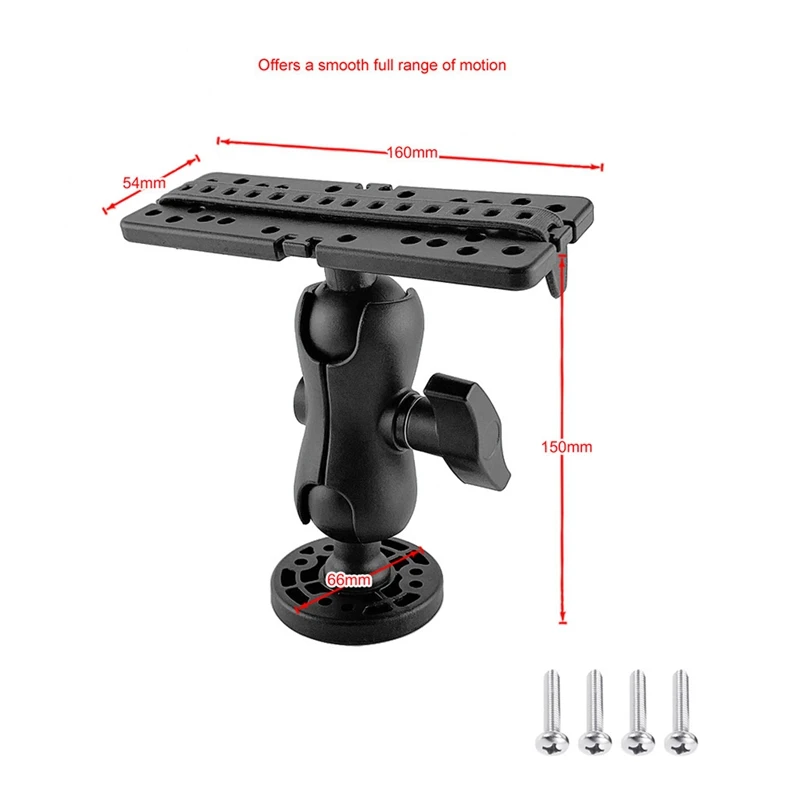 

360 Degree Swivel Ball Mount Marine Kayak Electronic Fish Finder Mount Base Fishfinder GPS Plate Rotating Boat Supporter