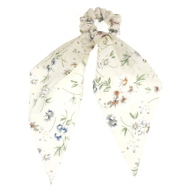 Модные резинки для волос в стиле ретро с цветочным принтом женские эластичные