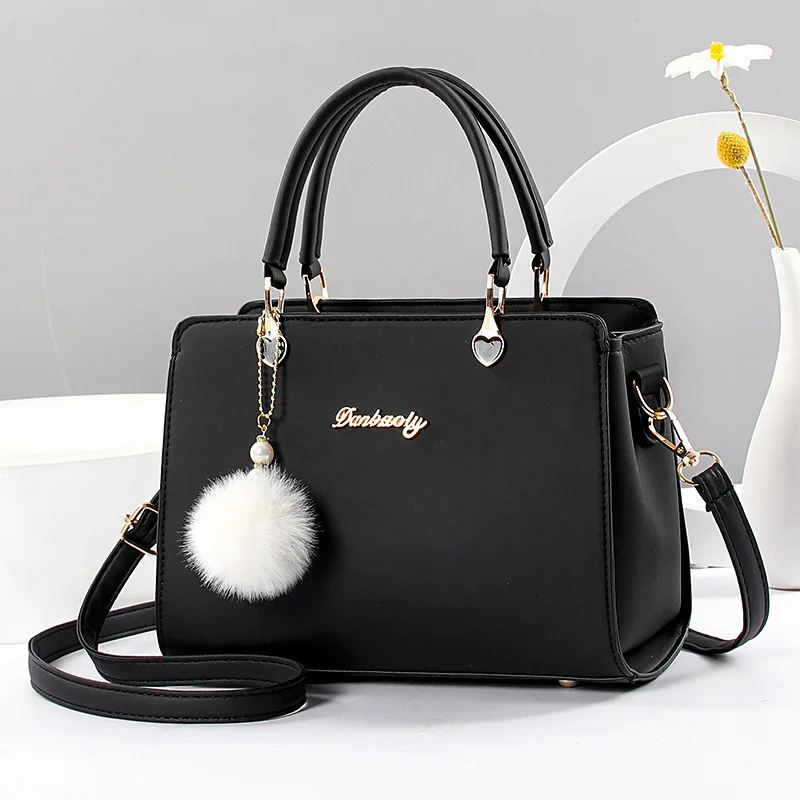 women handbag shoulder bag girls fashion famous design leather big casual tote high quality hasp casual black new free global shipping