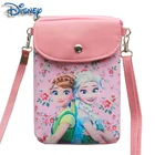 Дисней платье принцессы Холодное сердце из искусственной кожи с откидной крышкой с мультяшным принтом и прикольной сумочкой плюшевая кукла девочка снэк-Черная Женская сумка Мобильный телефон сумка