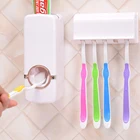 Набор аксессуаров для ванной, настенный держатель для зубной щетки и Автоматический Диспенсер зубной пасты, Набор принадлежностей для ванной комнаты