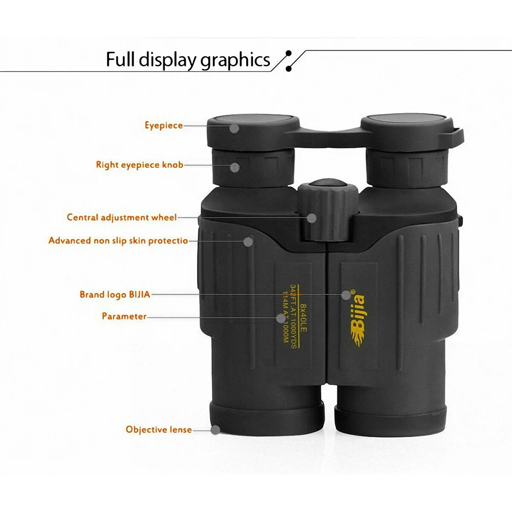 

BIJIA 8x40 Professional Binocular Wide Angle Large Eyepiece Telescope HD Night Vision Concert Outdoor Camping Telescope