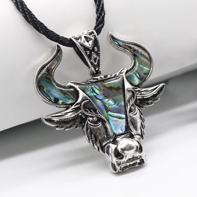 Ожерелье из ракушек натурального абалона для женщин инкрустированная головой