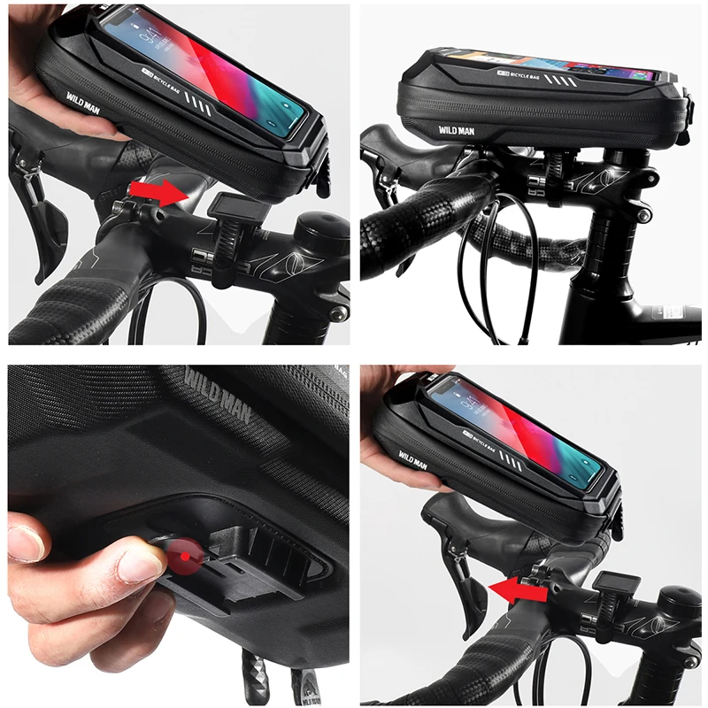 detachable bycicle phone holder bag for iphone 13 12 pro max rainproof touch screen bike storage pouch cycling gps supports free global shipping
