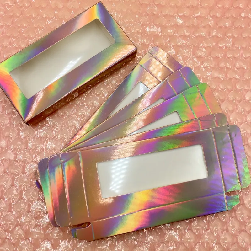 Holographic 03 Быстрая рождественские Ресницы упаковка 50 шт./лот 100 шт./лот для 27 мм 25 мм норковые ресницы коробка - Цвет: Holographic 03