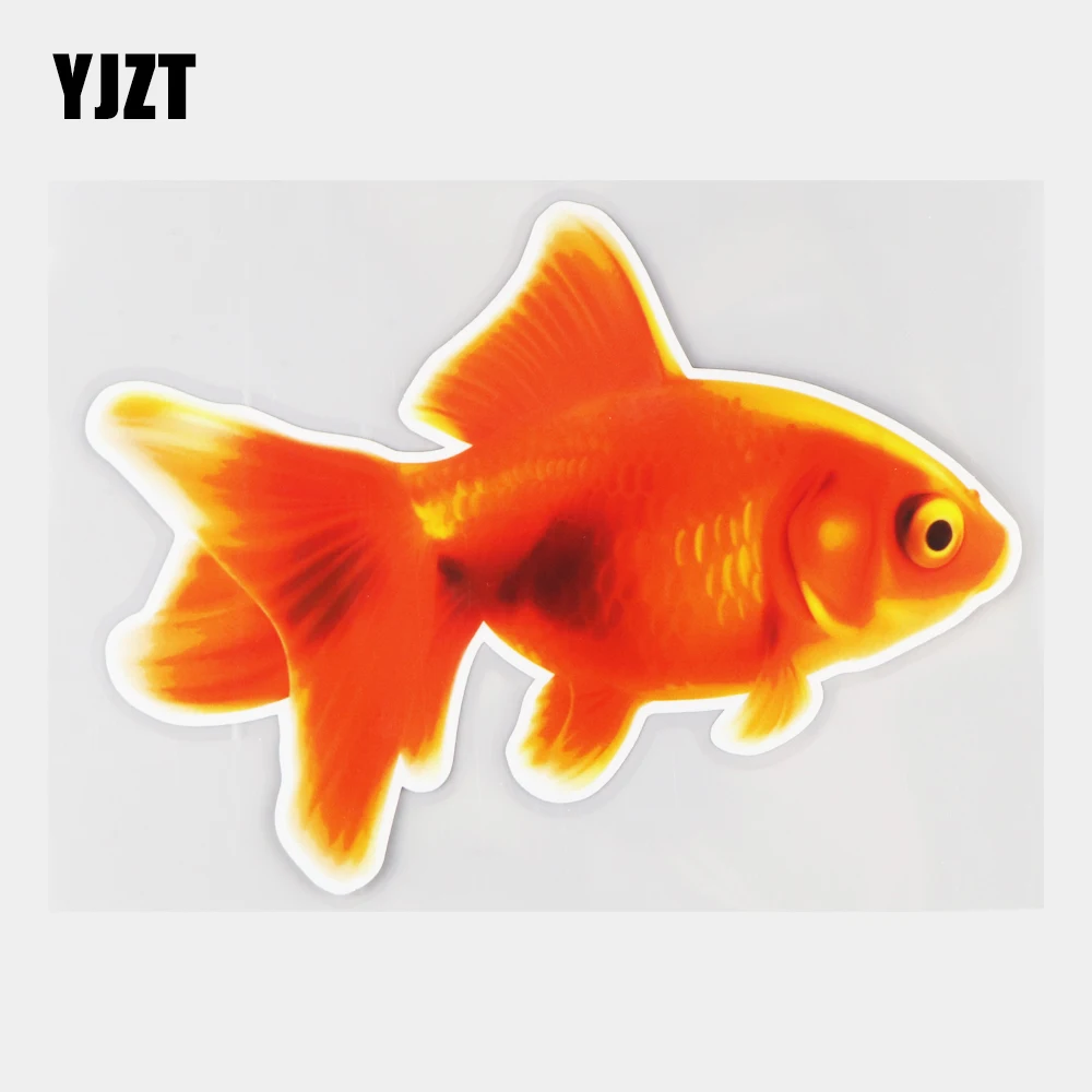 Фото YJZT 16 9 × 12 4 см модные наклейки с милыми золотыми рыбками для украшения окон