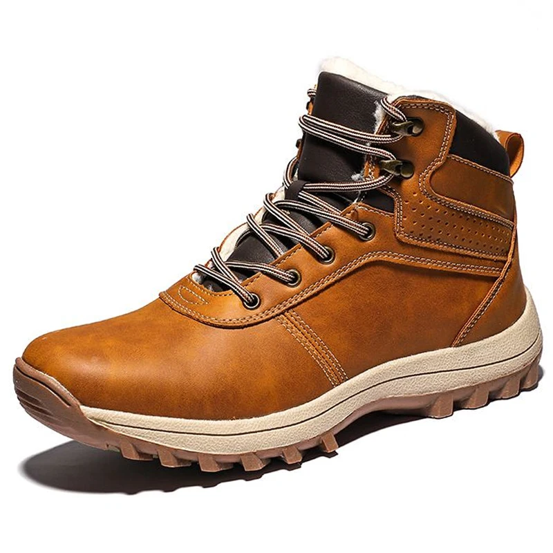 

2021 High Quality Winter Boots For Snow Boots Winter Outdoor Hiking Shoes Ankle Leather Water Proof Men Sneakeres
