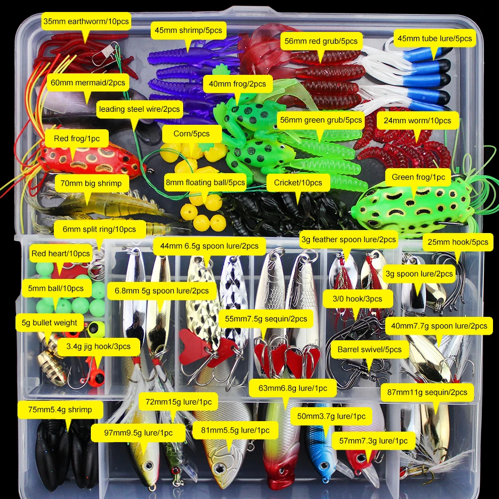 141 шт. набор приманок Спиннер кренкбейт гольян Поппер ВИБ мягкая жесткая ложка