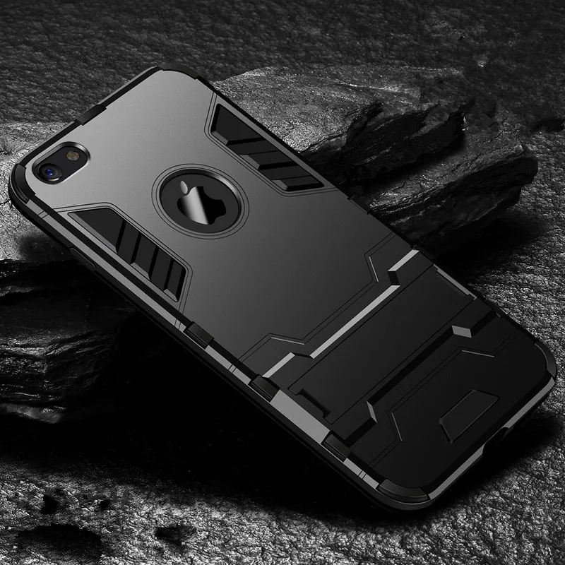 Гибридный противоударный защитный чехол-подставка для телефона для iPhone 11 Pro MAX X XS Max XR 7 8 6 6S Plus 5 5S 5C кронштейн держатель чехол