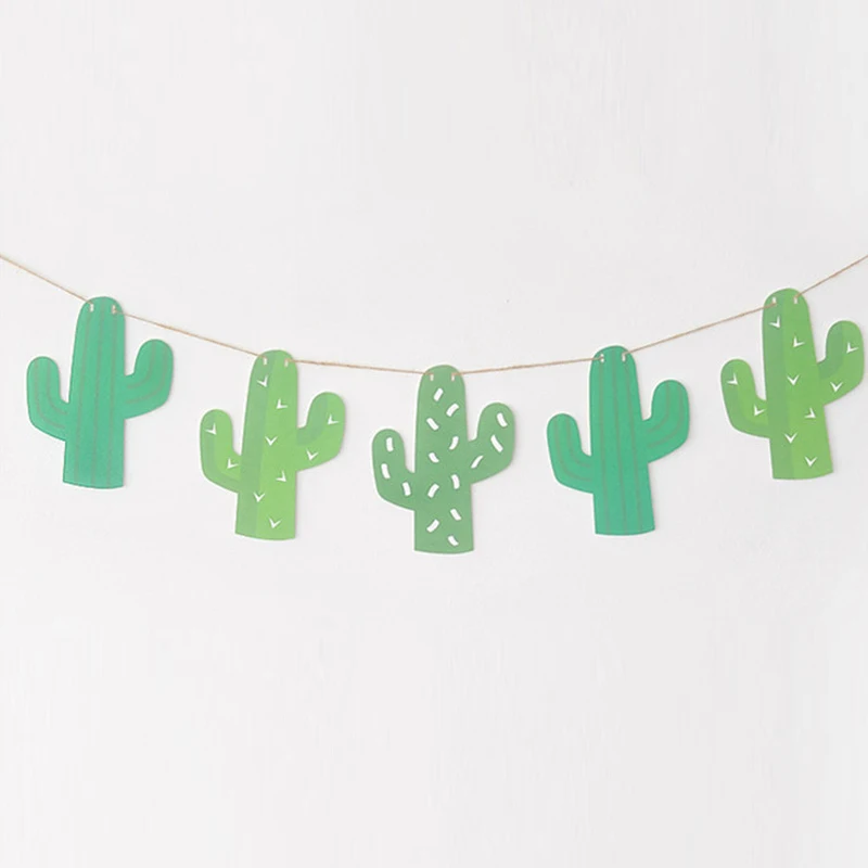Бумага кактус баннеры растения флаги гирлянда сделай сам для домашнего декора