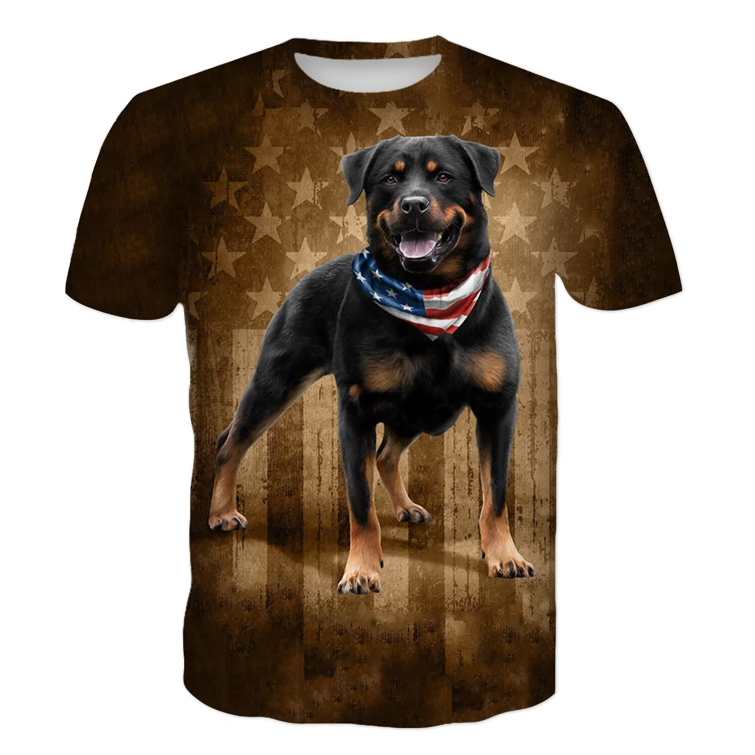 

New Design Cute Dog Rottweiler 3D Print Funny T-shirt Stylish Casual Casual Short Sleeve