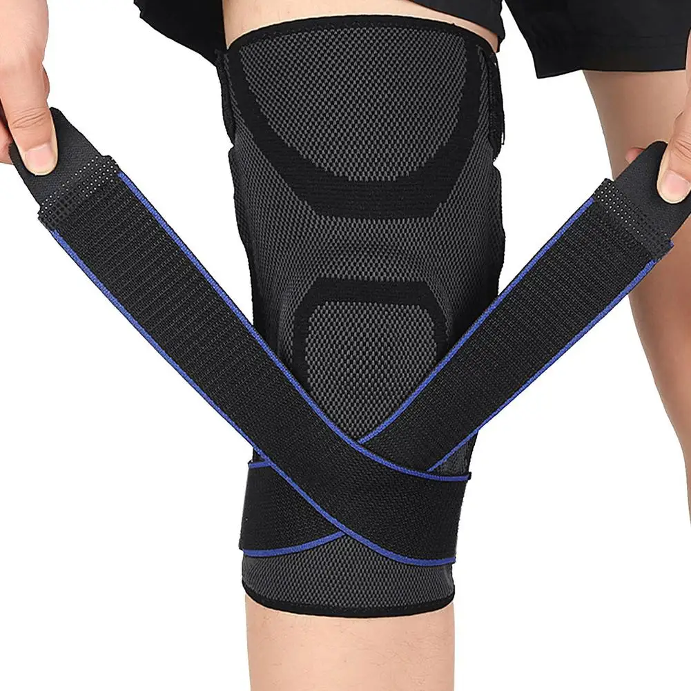 

Knee Brace Compression Sleeve Knee Wraps Patella Stabilizer With Silicone Gel Spring Support Hinged Kneepads Protector