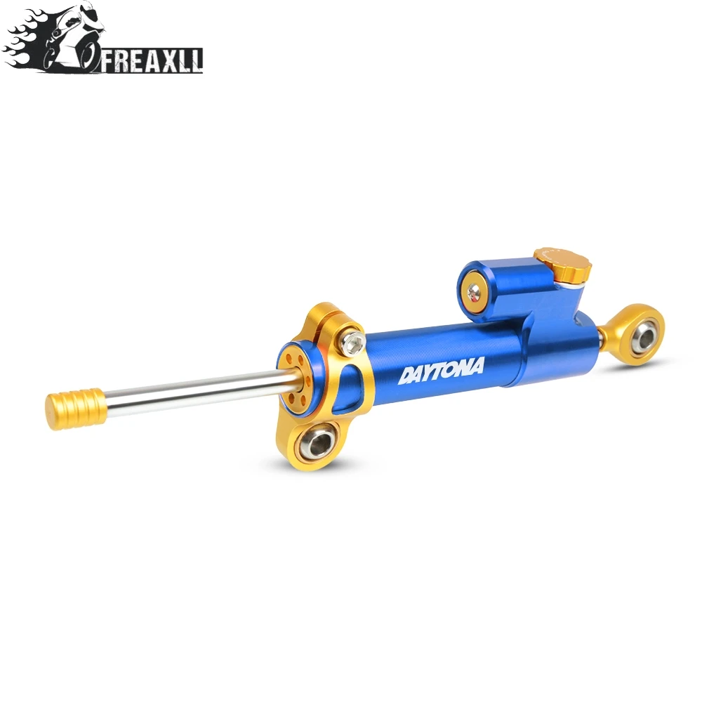 Gold-Blue Мото CNC мотоцикл рулевой демпфер Стабилизатор Линейный Обратный контроль безопасности для Triumph DAYTONA T595 955i Daytona 675 R - Цвет: Gold-Blue