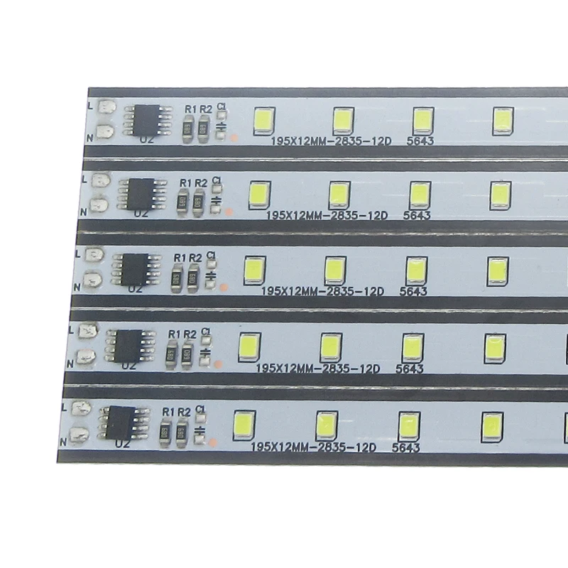 5-50 шт. 20 см AC220V SMD2835 Алюминиевая СВЕТОДИОДНАЯ жесткая полоса 195 мм * 12 белые теплые