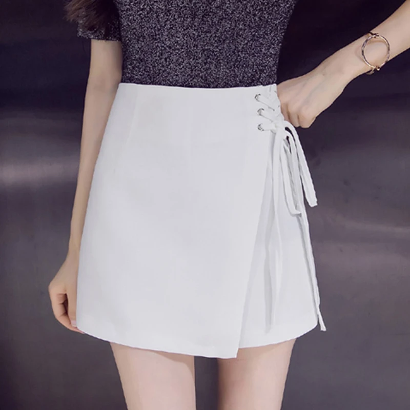 Женская короткая юбка с завышенной талией асимметричная непромокаемая трапеция