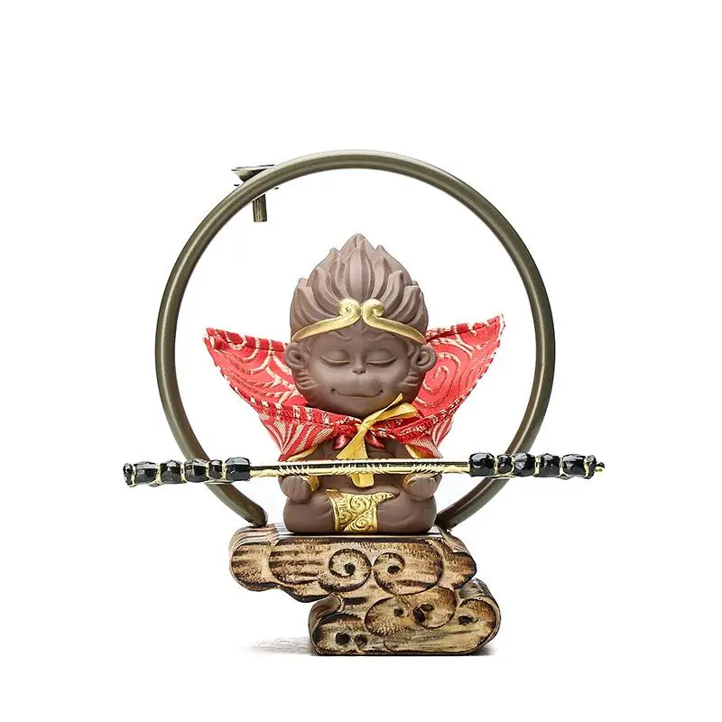 

Monkey King Backflow Incense Burner Ceramic Sun Wukong Smoke Waterfall Incense Burner Mountain River Handicraft Incense Holder