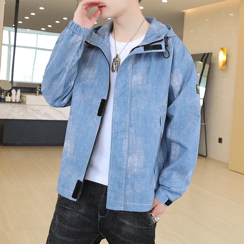 E-BAIHUI 2020 Новая Осенняя джинсовая куртка Для мужчин градиент Цвет Мода