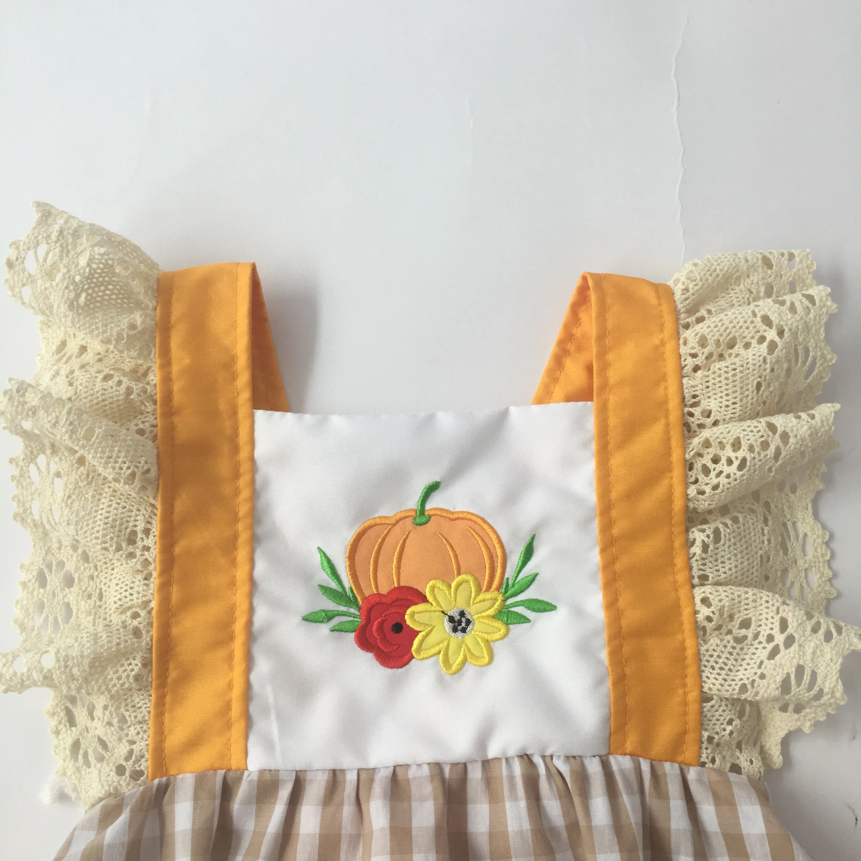 Puresun Боди Одежда для маленьких девочек Хэллоуин оранжевый Тыква вышивка наряд