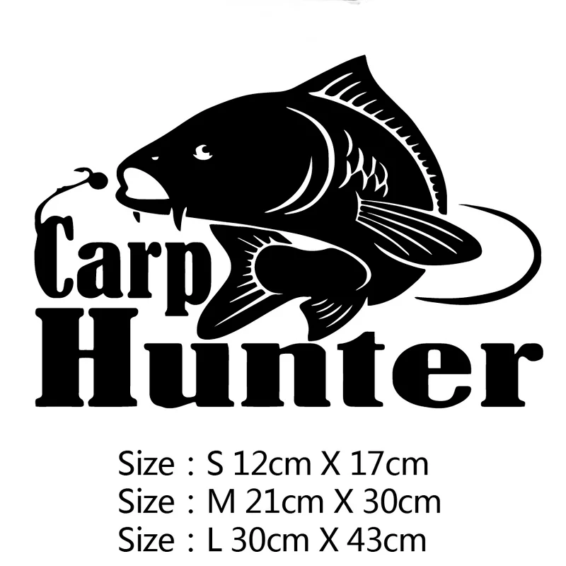 

3D Car Decoration Style Vinyl Sticker on Car Window Car Styling Funny Fishing and Carp Hunter Car Decal Sticker