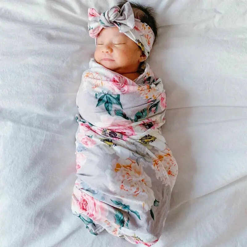 2019 пеленки с цветами для новорожденных девочек одеяло мягкий спальный мешок +
