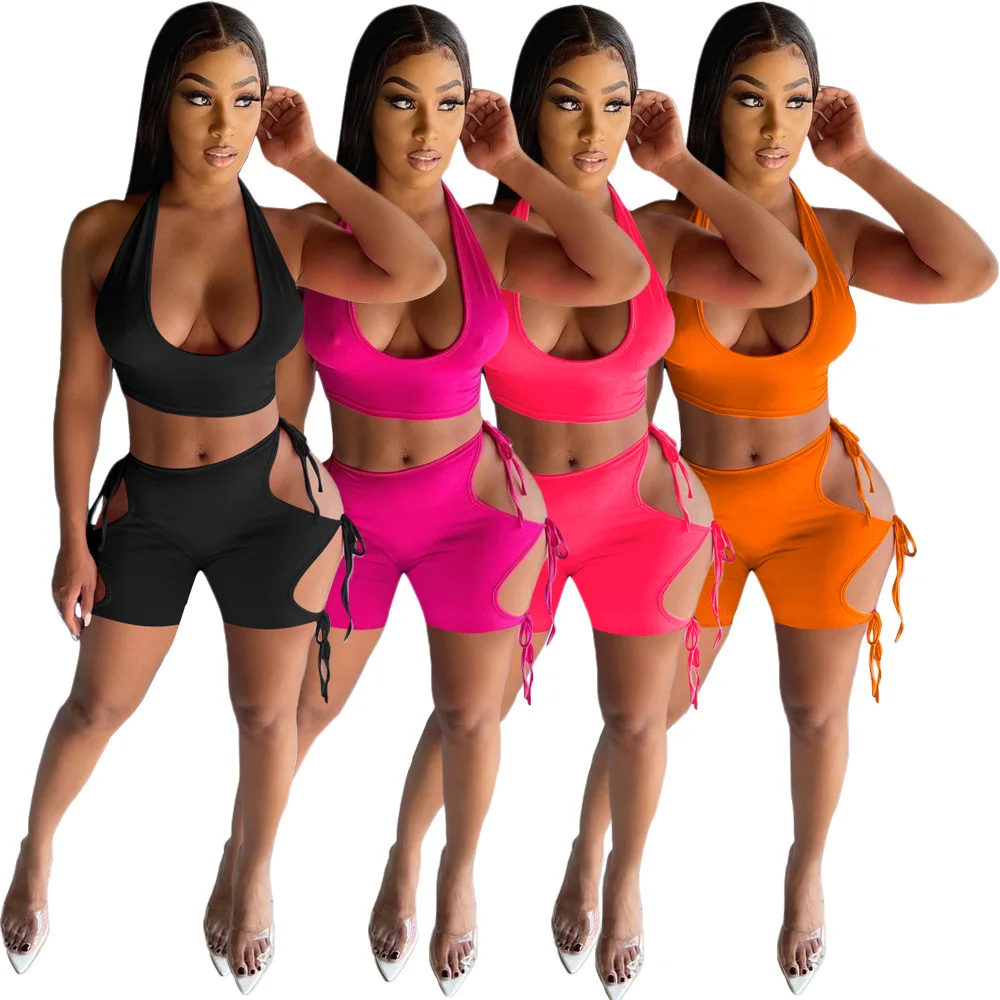 

Summer New Style Women's Hot Style Hot Sale Sexy Nightclub Style Short Short Vest Shorts Casual Suit