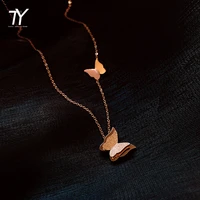 lady fairy air frosted butterfly pendant necklace fashion korean women jewelry simple temperament collarbone chain necklace