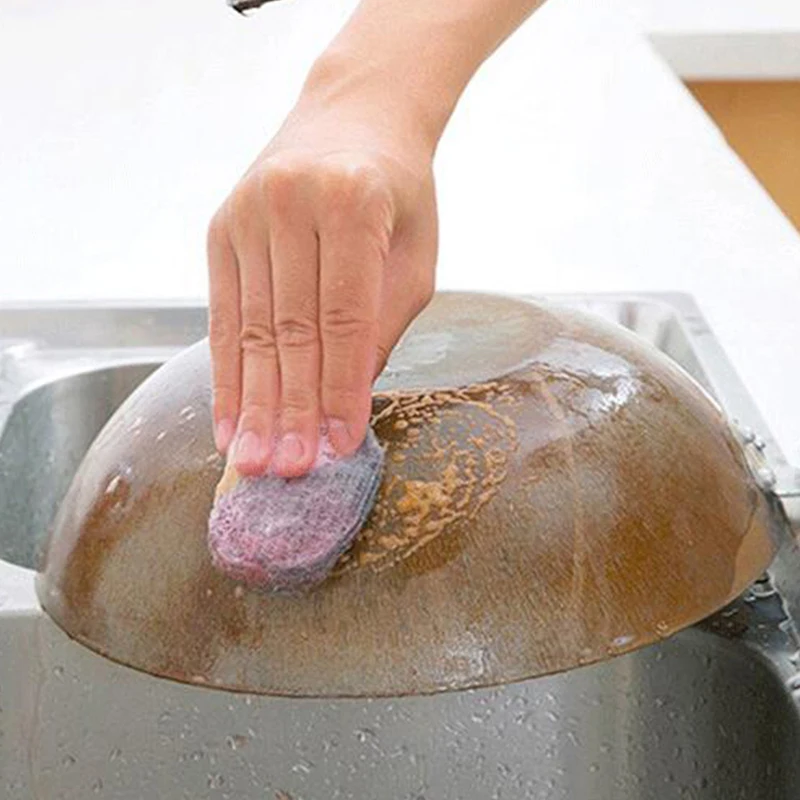 

10 шт., губка для мытья посуды, из стальной проволоки