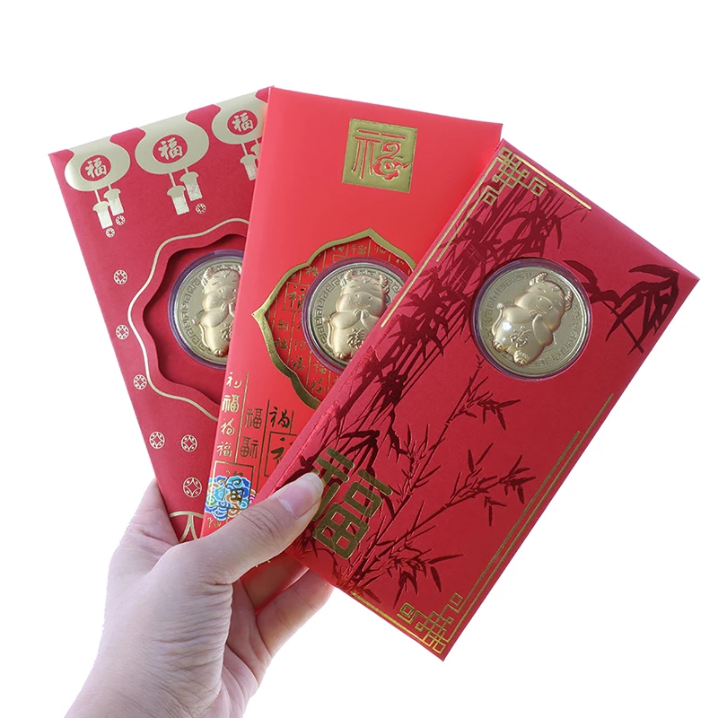 

New Year Coin Ox Commemorative Coins Red Envelopes For Gift