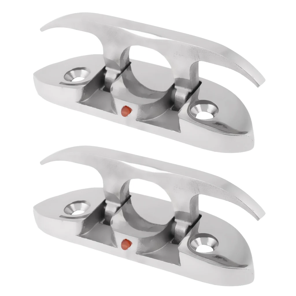 2 Piece FOLDING CLEAT Boat Marine Hardware Stainless Steel Cleat 4-1/2&quot | Автомобили и мотоциклы