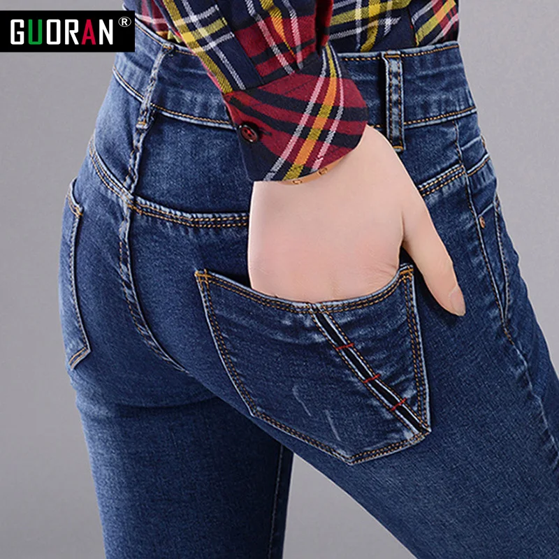 Зимние женские джинсы 2018 теплые брюки карандаш узкие Длинные технические