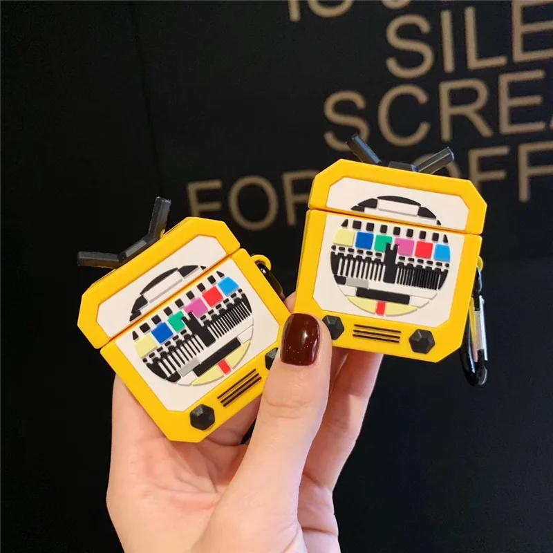 Симпатичный мультяшный ретро 3D ТВ набор фигурка силиконовый чехол Брелок для Apple