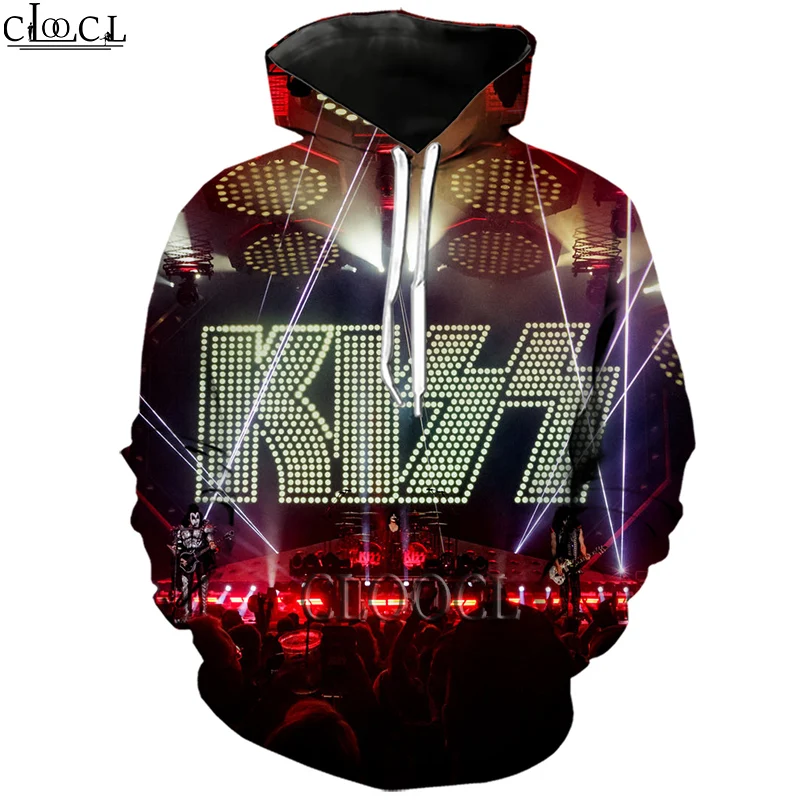 

HX Heavy Metal KISS Rock Band Cool Hoodie Men Women Sweatshirts Hoody 3D Print Fashion Harajuku Casual Oversized Hooded Pullover
