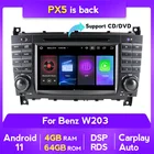 Автомагнитола 2 Din, DVD-плеер для Mercedes Benz C-Class S CLC W203 CLK W209 2004-2007 C200 C230 C220 C320, мультимедийный GPS навигатор