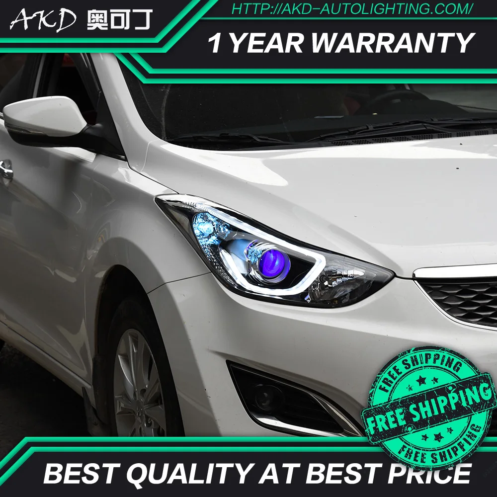 АКД автомобильного тюнинга фар для Hyundai Elantra 2012 2016 светодиодные фары DRL