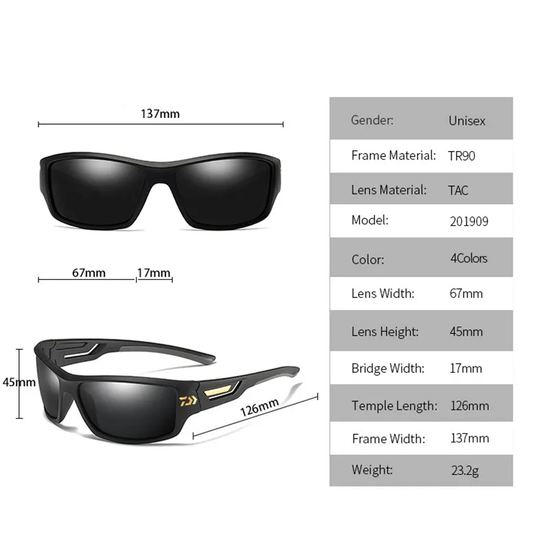 

Fashion Daiwa Men Fishing Siamese Sunglasses Dustproof Polarized Sunglasses Cycling Fashion Glasses Beach Sunglasses