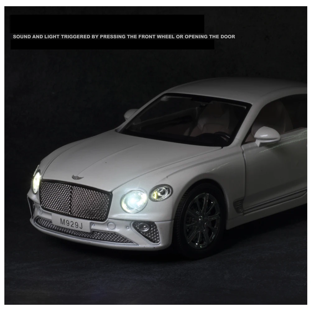 Модель автомобиля из сплава под давлением Continental-GT в масштабе 1:24 со светильник