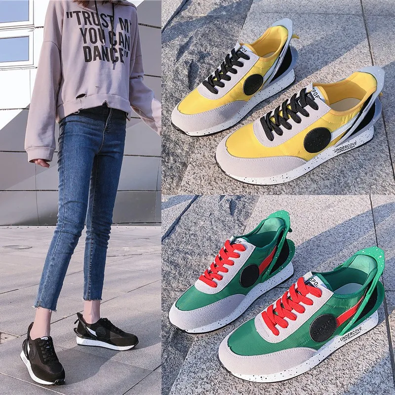 X/брендовые Модные Зеленые разноцветные кроссовки на платформе женские удобные в