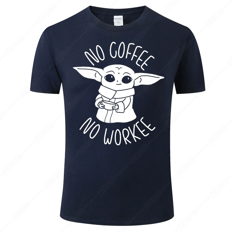 Футболка Kawaii Baby Yoda с принтом для мужчин и женщин Летние Стильные топы хлопковая