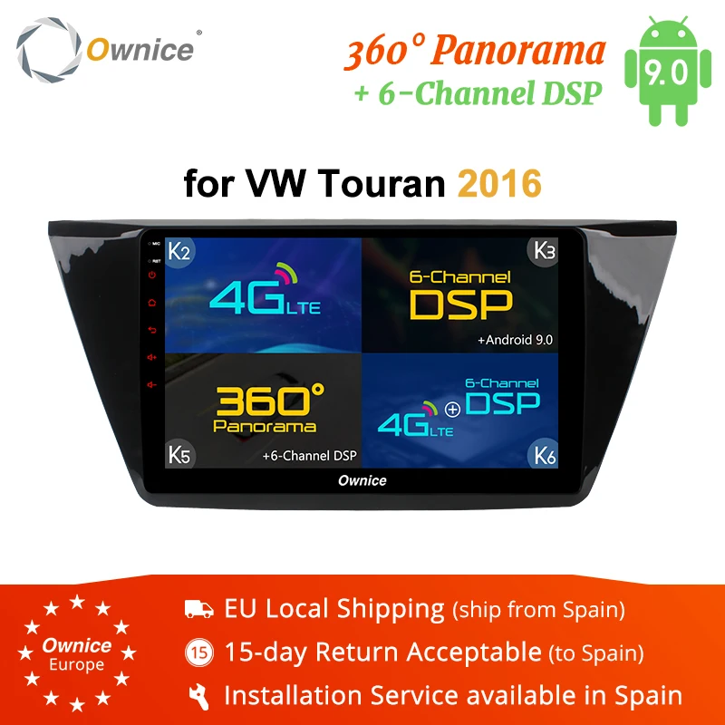 Ownice K1 K2 K3 K5 K6 2 DIN Восьмиядерный Android 9 0 автомобильный радиоплеер для Volkswagen Touran 2016 Гб