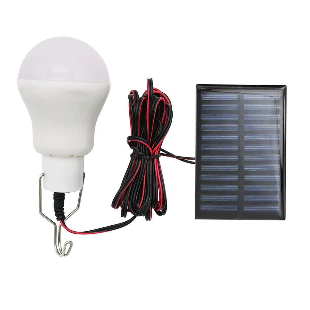 ANBLUB-Lámpara LED solar portátil para uso en exteriores, luz de energía solar alimentada por panel, uso como bombilla de emergencia para pesca, tienda de campaña o jardín
